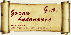 Goran Andonović vizit kartica